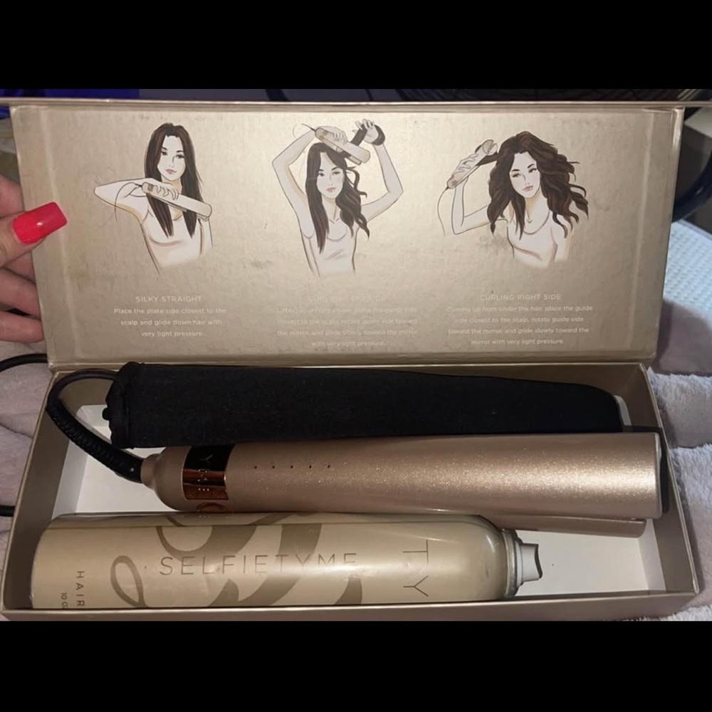 TYME Gold Hair Styling Tool with Spray